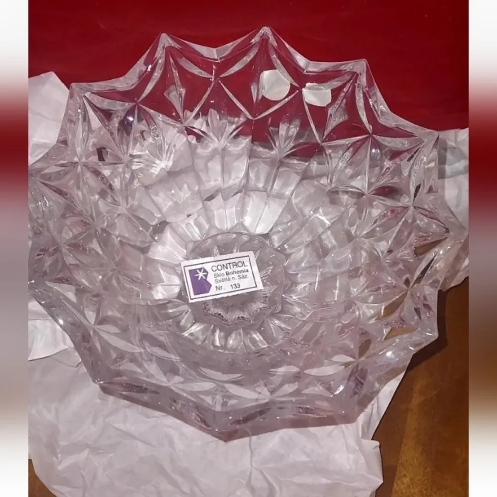 DONNA BOHEMIA CRYSTAL PRIMa  collection footed BOWL 23 cm